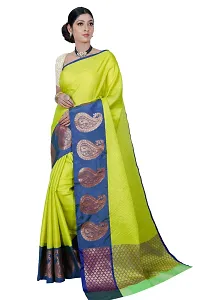 Stylish Banarasi Silk Woven Design Saree with Blouse piece For Women-thumb1