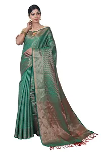 Stylish Banarasi Silk Woven Design Saree with Blouse piece For Women-thumb1