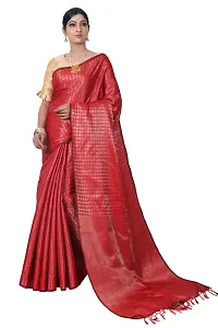 Stylish Banarasi Silk Woven Design Saree with Blouse piece For Women-thumb1