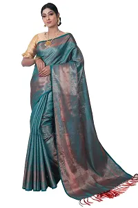 Stylish Banarasi Silk Woven Design Saree with Blouse piece For Women-thumb1