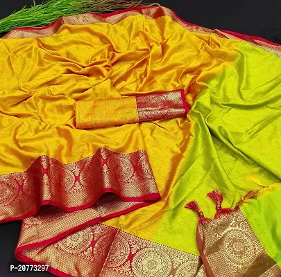 Classy Cotton Silk Yellow Saree with Blouse piece For Women-thumb5