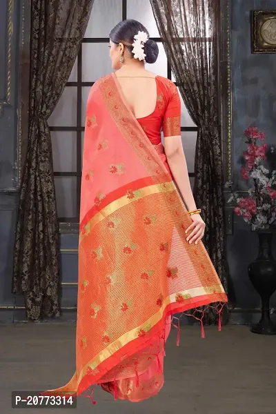 Classy Chanderi Cotton Pink Saree with Blouse piece For Women-thumb4