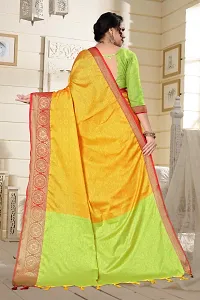 Classy Cotton Silk Yellow Saree with Blouse piece For Women-thumb1