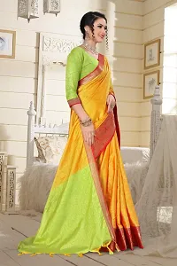 Classy Cotton Silk Yellow Saree with Blouse piece For Women-thumb3