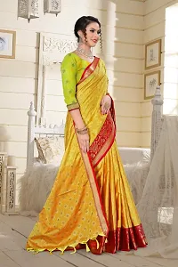 Classy Cotton Silk Yellow Saree with Blouse piece For Women-thumb3