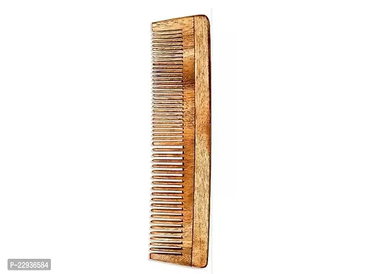 Premium Quality Handcrafted Neem Wooden Comb From India - Benefits For Hair And Scalp Health-thumb0