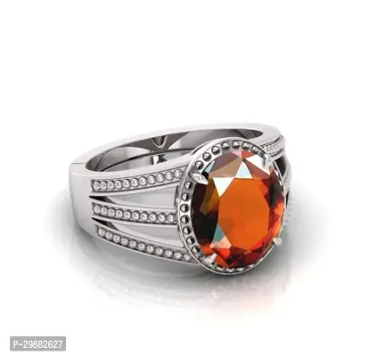 Alluring Orange Brass Emerald Artificial Stone Rings For Men-thumb0