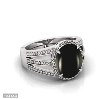 Alluring Black Brass Emerald Artificial Stone Rings For Men-thumb0