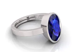 3.25 to 15 .25 Ratti Earth Mined AAA+ Quality Blue Sapphire Neelam Panchdhatu Silver Ring Adjustable Gemstone Ring for Women's and Men's-thumb2