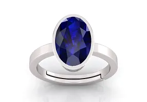 3.25 to 15 .25 Ratti Earth Mined AAA+ Quality Blue Sapphire Neelam Panchdhatu Silver Ring Adjustable Gemstone Ring for Women's and Men's-thumb3