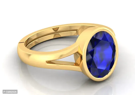 3.25 to 15.25 Ratti Blue Sapphire Neelam Gold Plated Adjustable Gemstone Ring for Women's and Men's (Lab - Certified)-thumb4