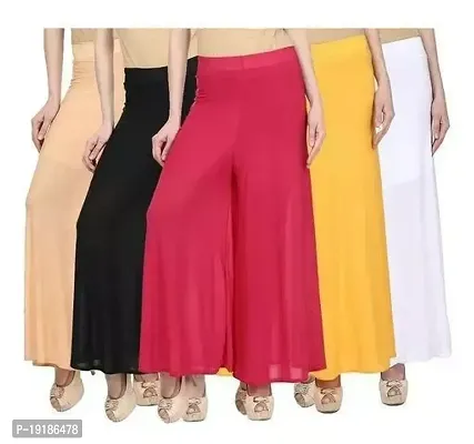 Golden Rayon Ethnic Skirts   Palazzos For Women-thumb0