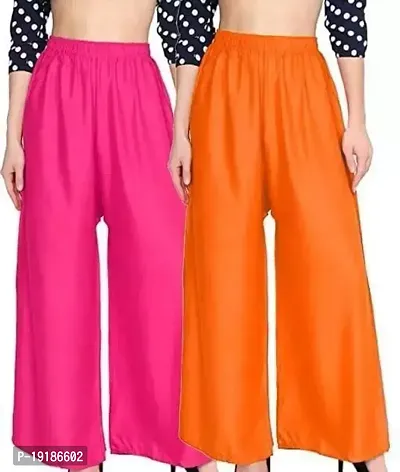 Stunning Rayon Palazzos For Women, Pack Of 2-thumb0