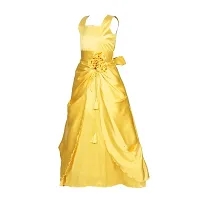 R CubeKids Purple Net with Satin Gown Dress for Girls(Golden,8-9 Years)-thumb2