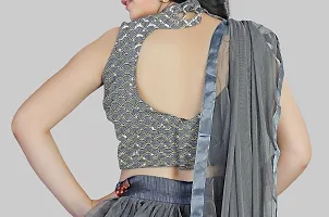 Stylish Net Grey Lehenga Choli With Dupatta Set For Girls-thumb4