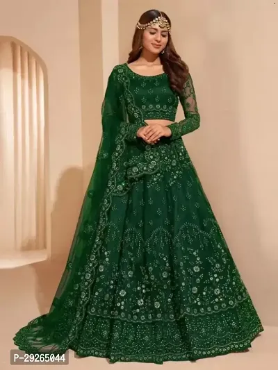 Embroiderad Green Women Lehenga Choli-thumb0