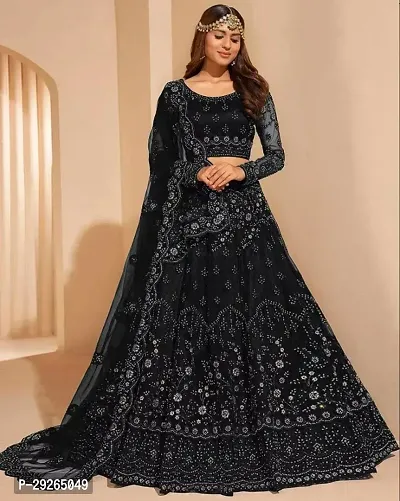 Embroiderad Black Women Lehenga Choli-thumb0