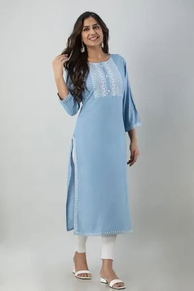 Classic Embroidered A-Line Kurtis