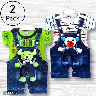 Stylish Multicoloured Cotton Printed Clothing Set For Boy Pack Of 2-thumb0