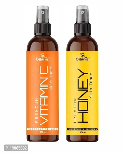 Oilanic Premium Vitamin C  Honey Face Toner For Men  Women Combo Pack of 2 Bottles of 100 ml (200 ml)
