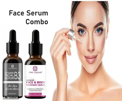 Pink Square Vitamin B3 Face Serum (Anti-Angeing)  Face and Body Whitening Serum (Brightening Skin) - (Each, 30ml) Combo of 2 Items