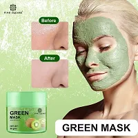 Pink Square Kiwi Extract Face Mask Green Mask for Face Care | Noursihed Soothe and Hydrate your Skin Pack of 4 of 50Gms (150 Gms)-thumb1