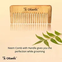 Herbal Handmade Medium Detangler Neem Wooden Comb(5.5 Inches)- For Antidandruff Men  Women Pack Of 2 Pcs-thumb3
