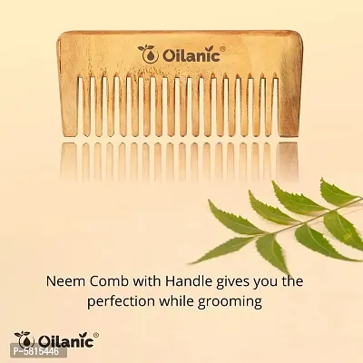 Herbal Handmade Medium Detangler Neem Wooden Comb(5.5 Inches)- For Antidandruff Men  Women Pack Of 2 Pcs-thumb4