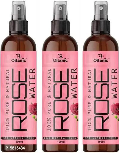 Premium Rose Water For Men  Women Combo Pack Of 3 Bottles Of 100 Ml (300 Ml)