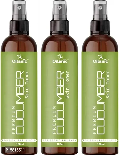 Premium Cucumber Skin Toner For Men  Women Combo Pack Of 3 Bottles Of 100 Ml (300 Ml)