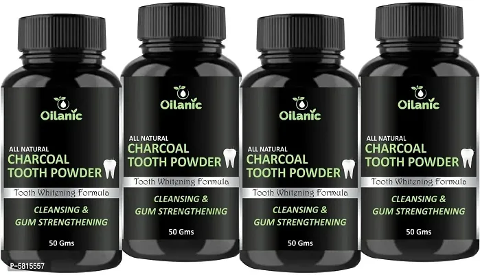 Natural Charcoal Tooth Powder Combo Pack Of 4 Jars Of 50 Gms(200 Gms)