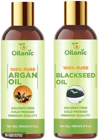 Premium Argan Oil  Blackseed Oil Combo Pack Of 2 Bottles Of 100 Ml(200 Ml)-thumb0