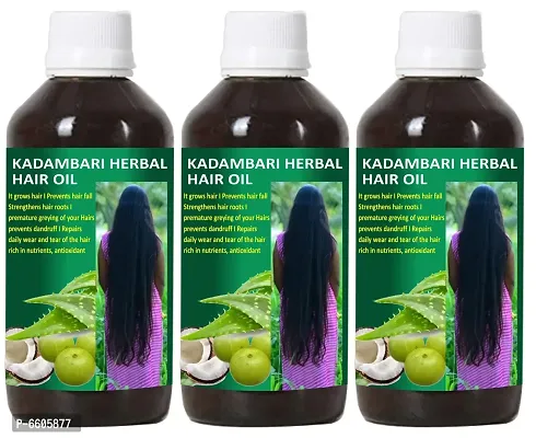 Oilanic Organics Adivasi Kadambari Herbal Hair Oil For Strong, Healthy And Shiny Hair Combo- Pack Of 3, 250 Ml Each-thumb0
