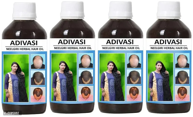Oilanic Organics Adivasi Neelgiri Herbal Hair Oil For Faster Hair Growth Combo - Pack Of 4, 200 Ml Each