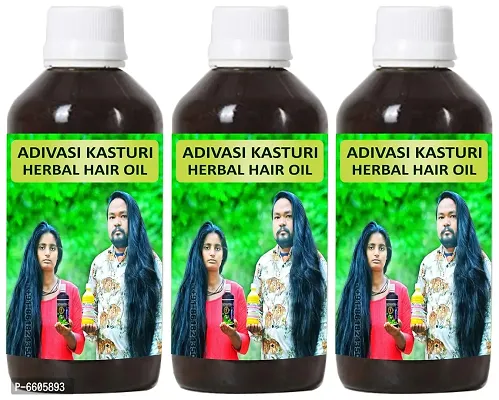 Oilanic Organics Adivasi Kasturi Herbal Hair Oil For Faster Hair Growth Combo - Pack Of 3, 50 Ml Each-thumb0