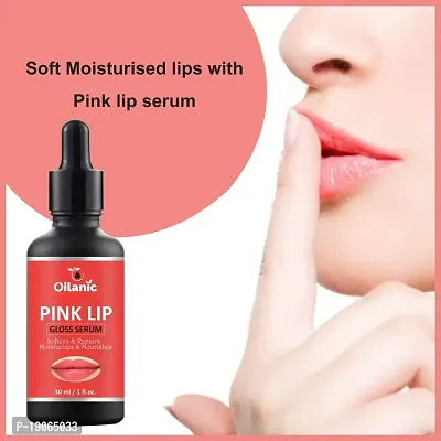 Oilanic Premium Pink Lip Gloss Serum for Soft and Natural Lips Combo pack of 3 bottle of 30 ml(90 ml)-thumb2