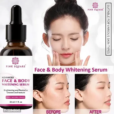 Pink Square Face and Body Whitening Serum, Hair Growth Ginger Serum, Beetroot Lip Serum  Dark Knuckle Serum (Each,30ml) - Set of 4 Items-thumb2