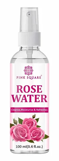 Pink Square 100% Pure Gulab Jal | Rose Water | Toner, Face-Mist, Astringent, Body-Spray | Oil-Control, Acne-Control, Hydration | Skin Moisturization Pack of 1 of 100ML