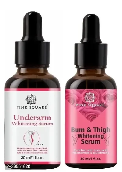 Pink Square Underarm Whitening Serum (Remove Blackness)  Bum and Thigh Whitening Serum - (Each,30ml) Combo of 2 Items-thumb0