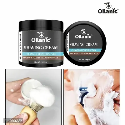 Oilanic Men's Shaving Cream Enriched with Flaxseed Sesame and Olive Oil to Get Smooth Shave Skin Pack of 1 of 100 Grams-thumb5