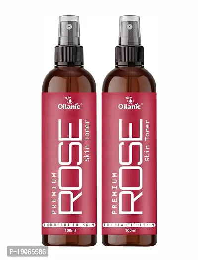 Oilanic Premium Rose Face Toner For Men  Women Combo Pack of 2 Bottles of 100 ml (200 ml)