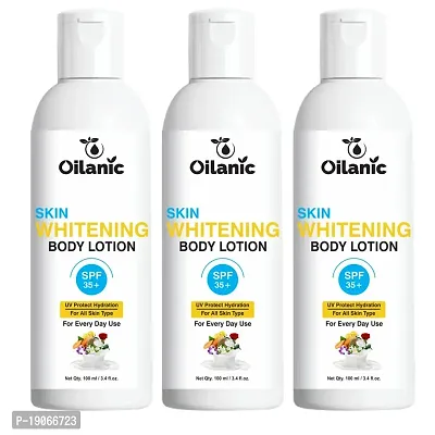 Oilanic Skin Whitening De Tan Plus White Glow Moisturising SPF 35+ Body Lotion Pack of 3 of 100 ML (300 ML)