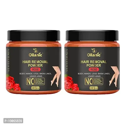 Oilanic Rose Hair Removal Powder Combo Pack of 2 Jar 100gms (200gms)
