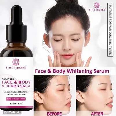 Pink Square Face and Body Whitening Serum, Elbow and Knee Brightening Serum, Beetroot Lip Serum  Dark Knuckle Serum (Each,30ml) - Set of 4 Items-thumb2