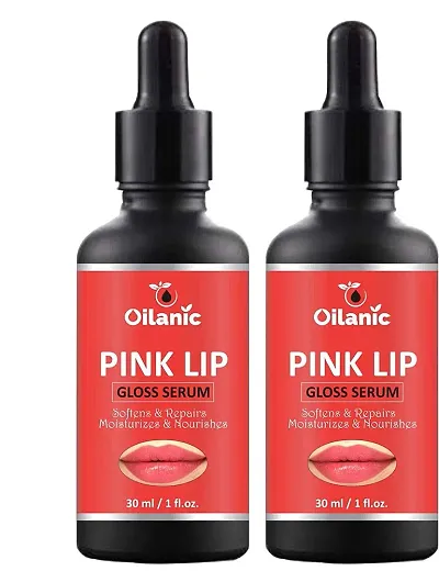 Oilanic Premium Pink Lip Gloss Serum for Soft and Natural Lips Combo pack of 2 bottle of 30 ml(60 ml)