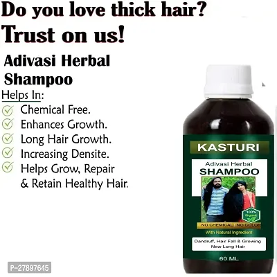 Kasturi Herbal Adivasi Hair Shampoo for Dandruff Control, Hair Fall Control (125ML) Pack of 2-thumb5