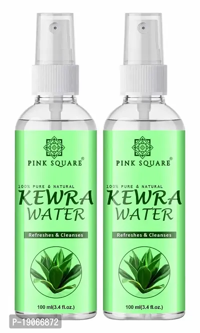 Pink Square Natural Fragrances Kewra water Tightening Refreshing Toner Face Toner/Skin Toner/Makeup Remover - For All Skin Types Women  Men Pack of 2 of 100ML(200 ML)