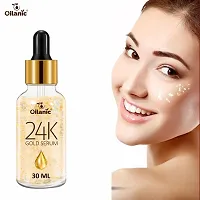 Oilanic 24K Gold Serum for Face Perfect for Dry Skin|Reduce Acne, Dark Spots  Marks Pack of 3 of 30ML-thumb1