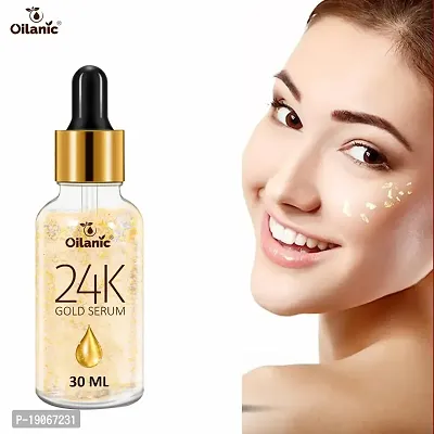 Oilanic 24K Gold Serum for Face Perfect for Dry Skin|Reduce Acne, Dark Spots  Marks Pack of 3 of 30ML-thumb2