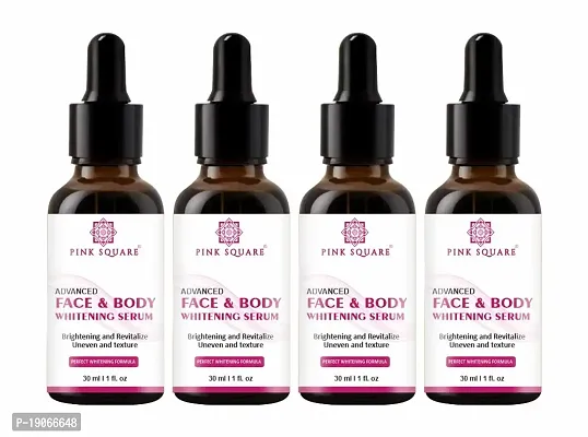 Pink Square Face and Body Lightening Serum to Maintain Skin Tone and Get Soft Smooth Skin Pack of 4 of 30 ML(120 ML)